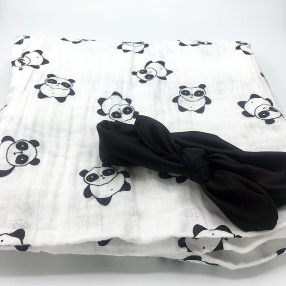 Panda Swaddle Blanket, Swaddle Blanket Set - Picture 1 of 4